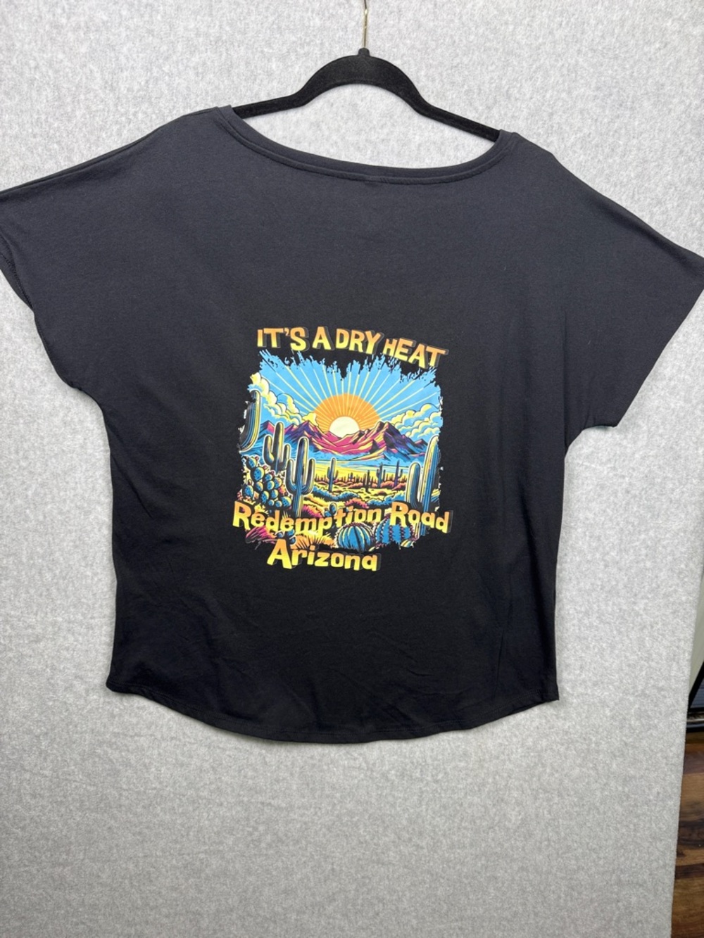 Next Level Apparel Black Short Sleeve Scoop Neck Tee With Back Graphics Arizona